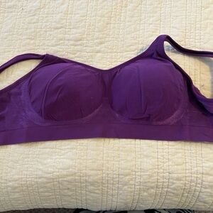 TrueKind Seamless Purple Wireless Bra - Women's Comfort Support XL